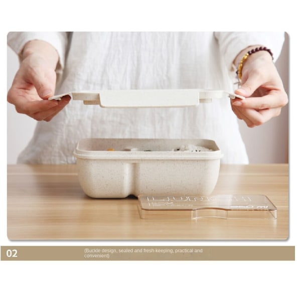 Wheat Straw Lunchbox, mikrovågsugn, lämplig för studenter White