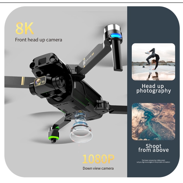 KAI ONE Pro Drone 8k HD Mechanical 3 Axis Gimbal Dual Camera