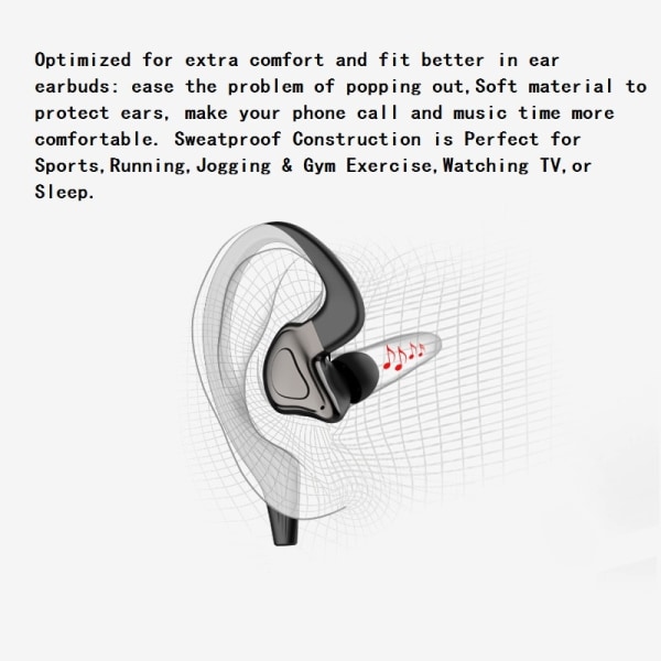 TWS 5.0 Bluetooth Stereo Sports Earbuds Dual Mic Wireless