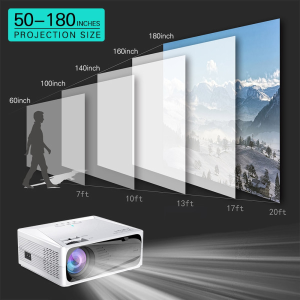 Ny C600 LED 3200 Lumens projektor 4K 1080P Full HD HDMI