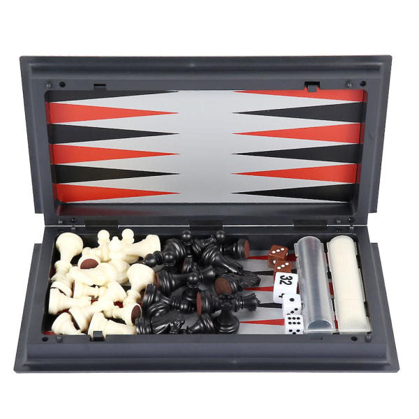 3 I 1 Backgammon Trä Internationellt set Trä