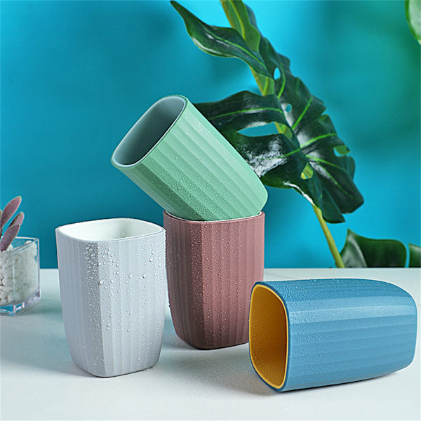 Plastmunsköljkopp för hushållsplast dubbelfärgad Green