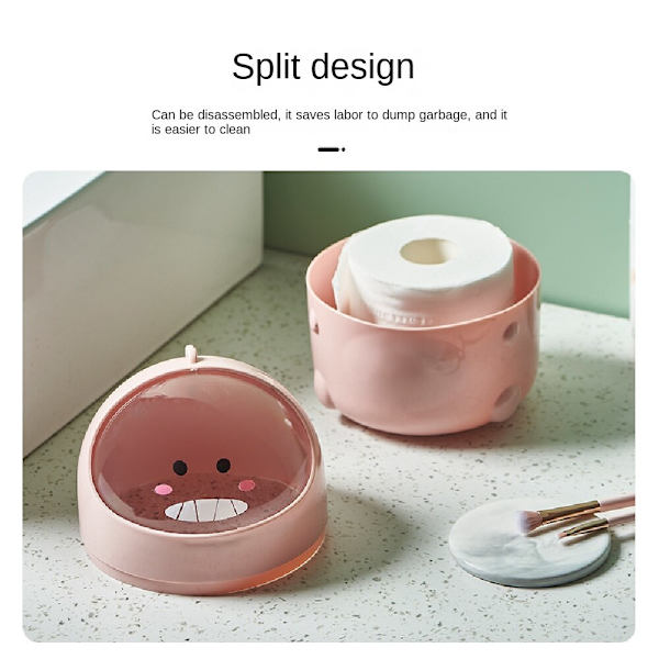 Plastsoptunna, lämplig för kontorshushållsshake-top Pink