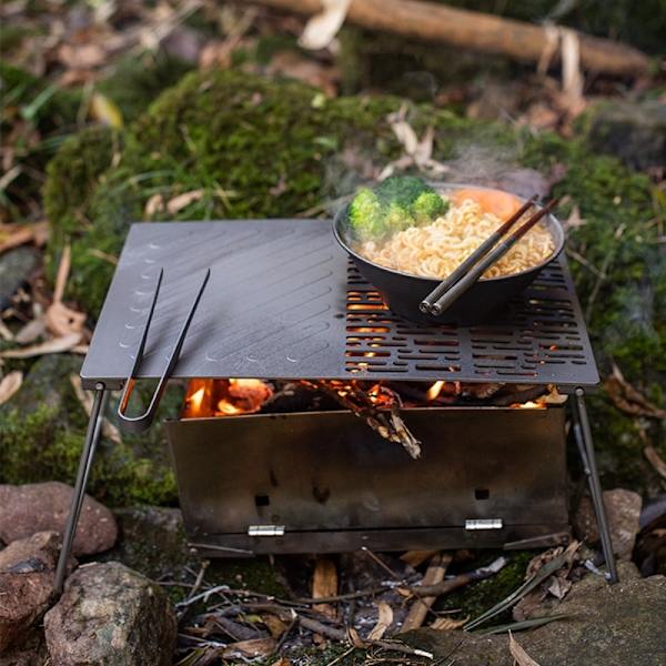 Utomhusbakplåt i titan Ultralätt grilltallrik