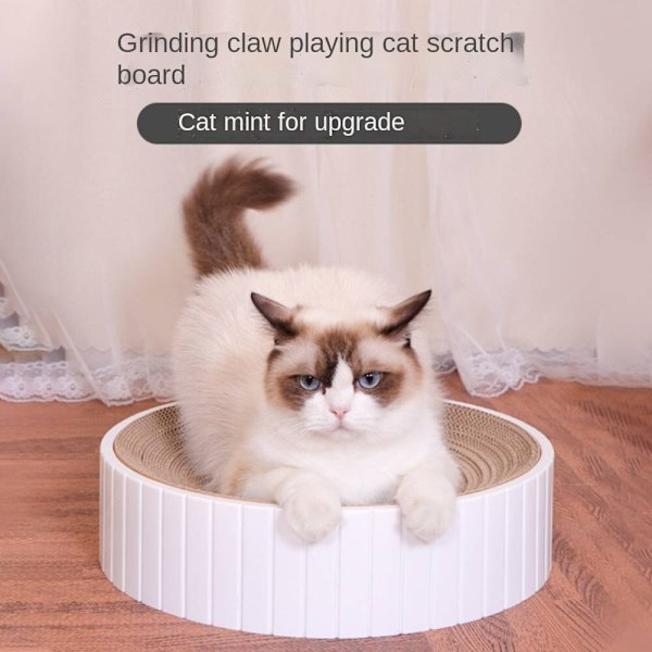 Kompass Rund Cat Scratching Board, Corrugated Paper Scratch Blue