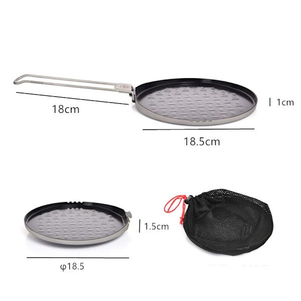 Bakpanna i titan 7,28 tum Nonstick Pizza Pan Camping