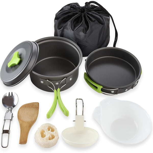 Camping Cookware Kit Gear Camp Tillbehör Utrustning Krukor