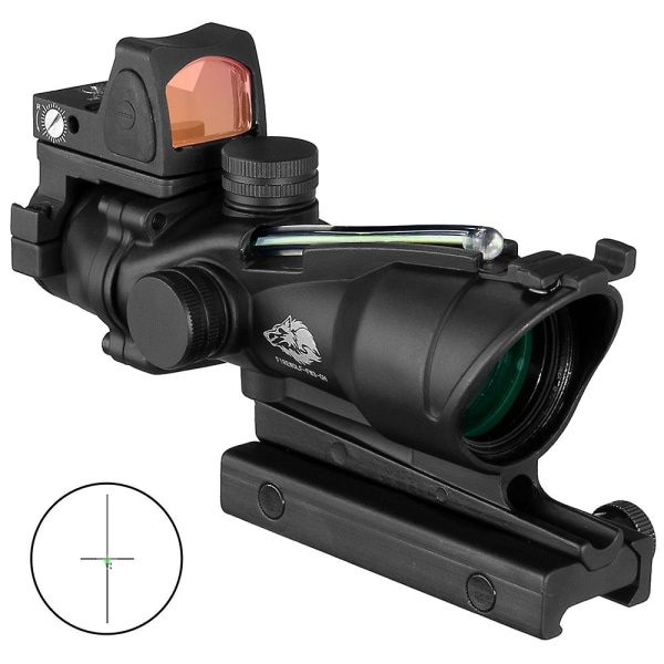 Fire Wolf Acog 4x32 Tactical Optic Kikarsikte Rött Red Triangle