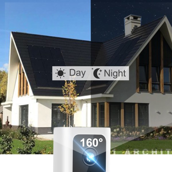 1PC WiFi smart HD-färgvideodörrklocka, kan ringa, HD-pixel