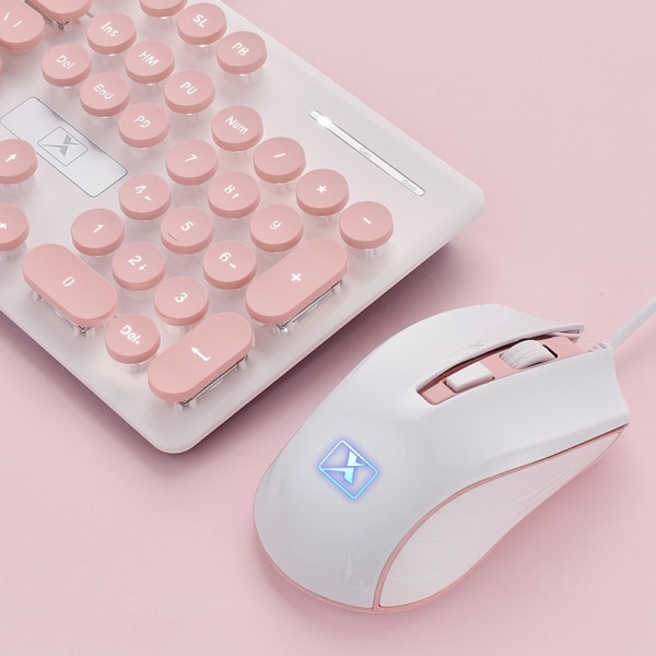 Bärbart Retro Keyboard Mus Kit Kabelanslutet speltangentbord med