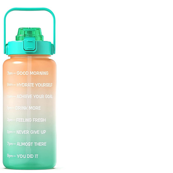 Halv gallon vattenflaska med tidsmarkör och halm 64 Oz