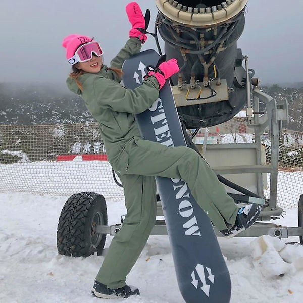 Vattentät One Piece Skiddräkter Snowboard Jumpsuit Sport L / Style1 Armygreen