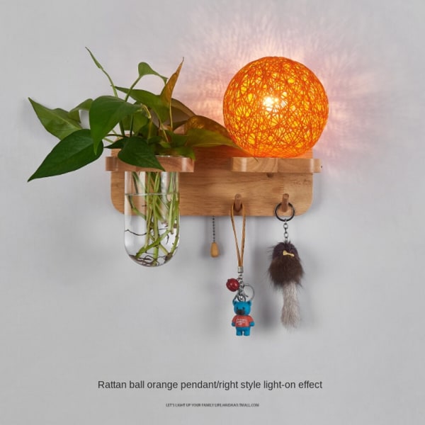 Interiör Vägglampor i massivt trä, Kreativ Minimalistisk Modern Orange