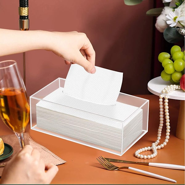 Clear Tissue Dispenser Box Facial Akryl Tissue Box Cover