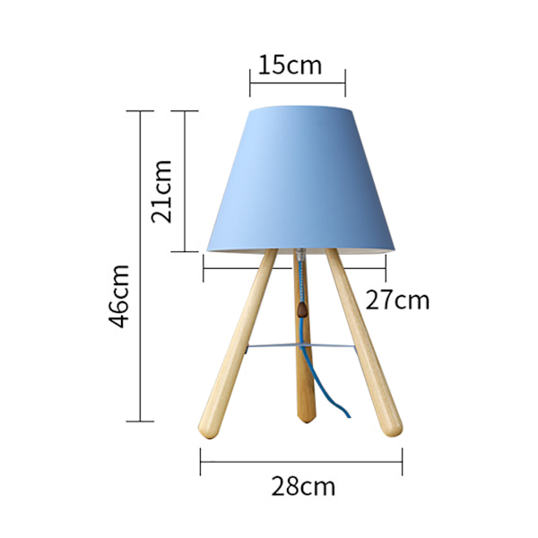 28CM golvlampa i massivt trä, 220V E27 utan glödlampa,