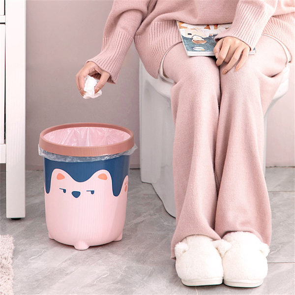 PP papperskorg, lämplig för kontor och hushåll Pink