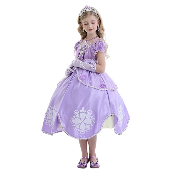 Prinsessan Sofia Cosplay kostymklänning 100CM