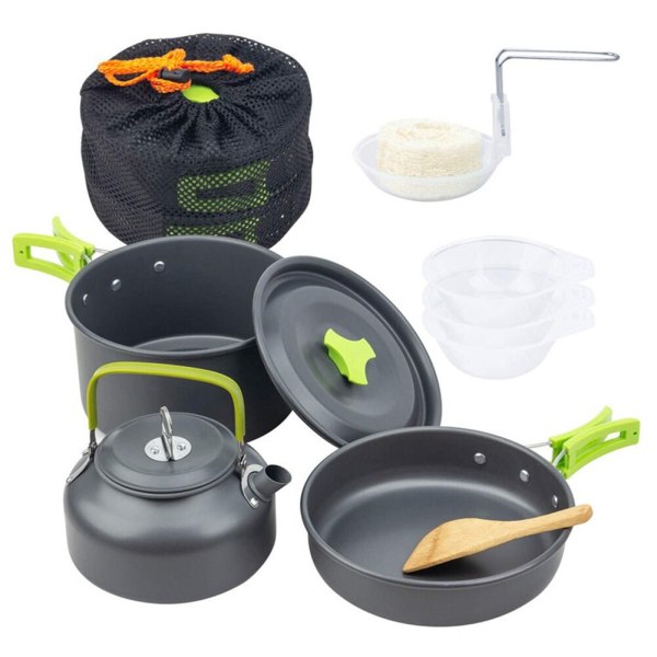 Camping Köksredskap Kit Utomhus vattenkokare Pan Pot Skål