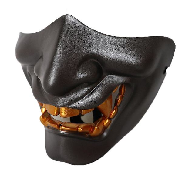 Halloween Prajna Mask Half Face Vuxen Grimas Devil Resin