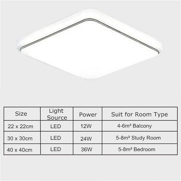 Led Ceiling Down Light Square Cover Modern Design För 30cmx30cm