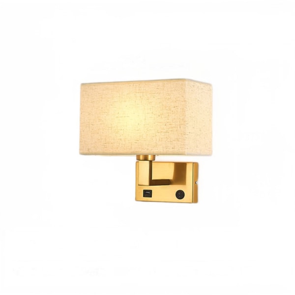 Vägglampa inomhus, modern minimalistisk stil, 1058 tyg Copper + beige