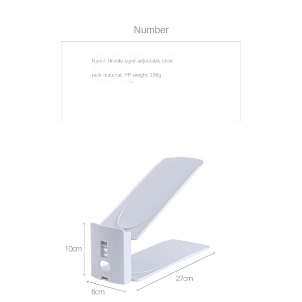 PP skoställ, dubbla lager justerbar för sovsal sko Beige