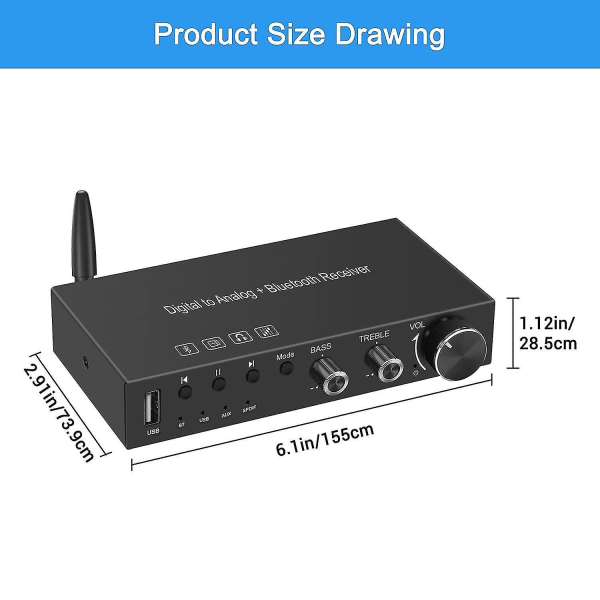 Bluetooth 5.0 Digital Till Analog Dac Digital Till Analog