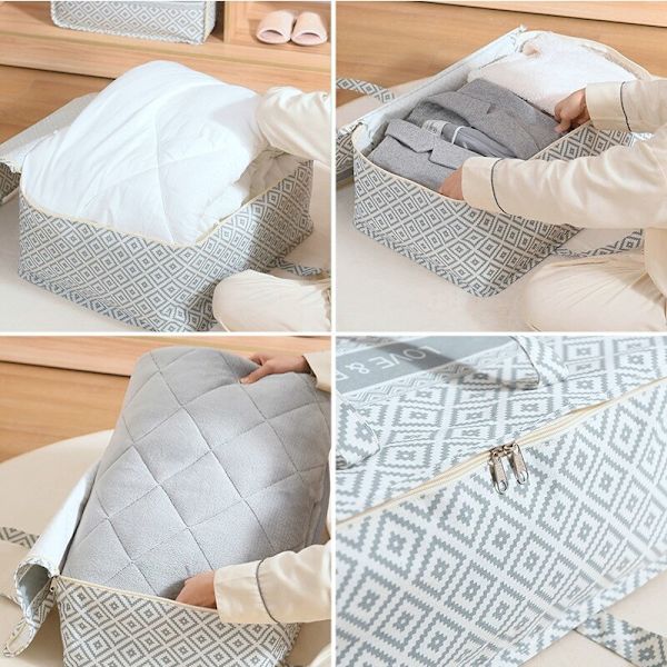 Stor kapacitet Kläder Garderob Organizer Quilt förvaringsväska
