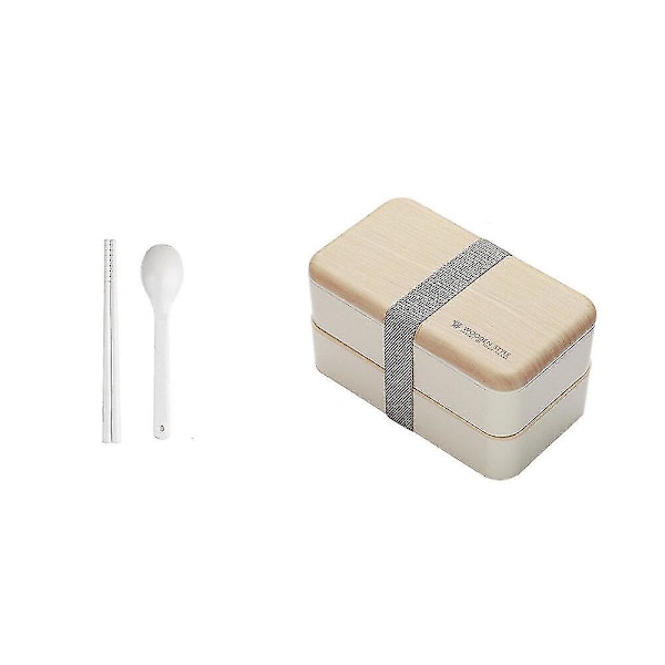 Mikrovågsugn Dubbellager Lunchlåda Bentolåda i trästil
