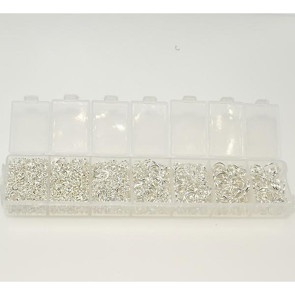 2500st 3-9mm Silver Tone Jump Rings Smycken fynd