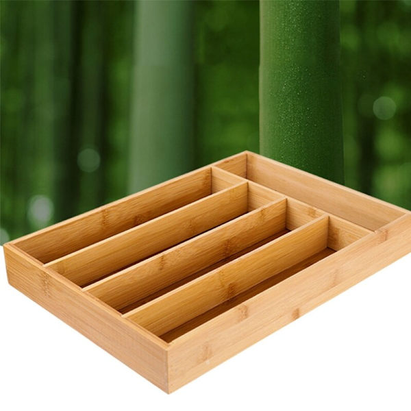 Kökslåda Organizer Bestickbricka 5 fack Trä