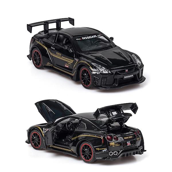 Nissan Gtr R35 bilmodell med ljus & öppningsbar dörr musikal Black