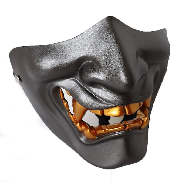 Halloween Prajna Mask Half Face Vuxen Grimas Devil Resin