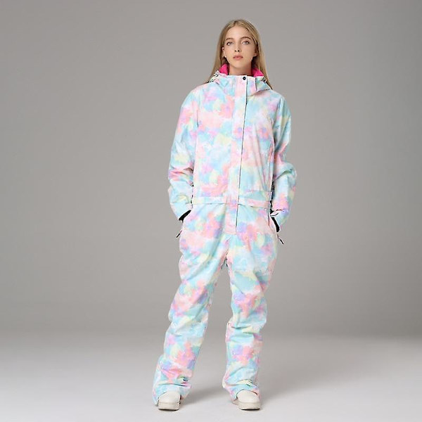 Vattentät One Piece Skiddräkter Snowboard Jumpsuit Sport M / Style 2 Khaki