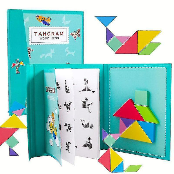 Magnetisk pussel Jigsaw Tangram Thinking Training Game Baby