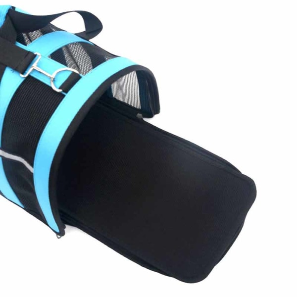 Fyrsidigt Mesh Cat Dog Carrier Bag Color Bar som andas