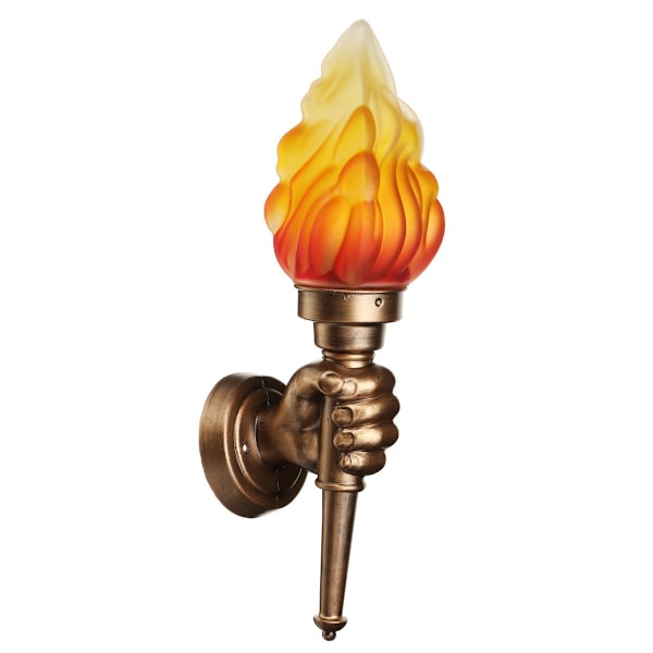 3W Torchbearer Vägglampa Brun Retro Art Vägglampa