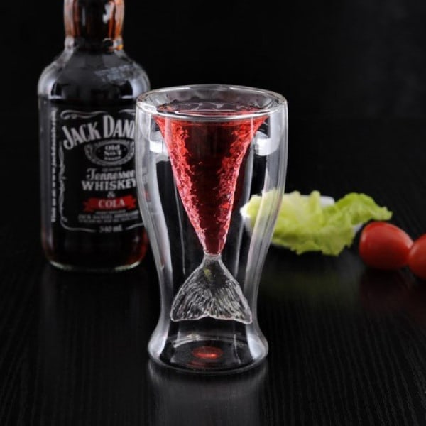 Högt borosilikatglas, dubbelt lager för cocktailsjöjungfru