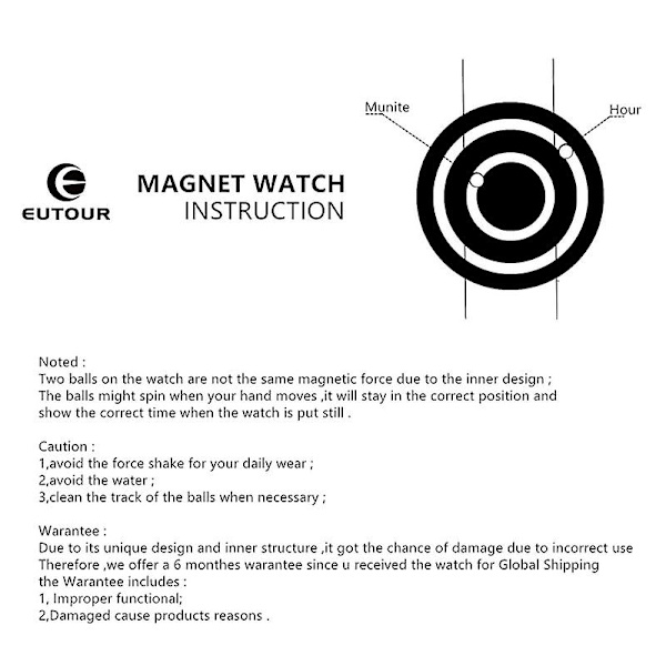 Creative Watch Black Magnetic Ball Watch C