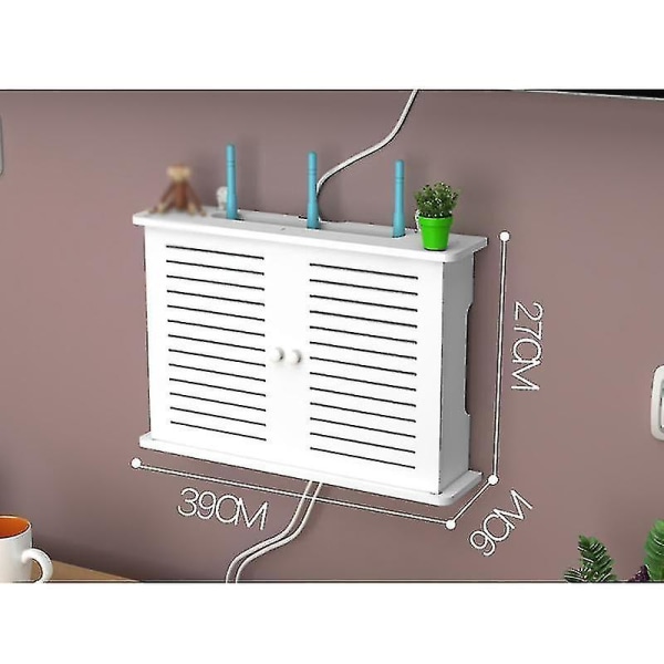 Trådlös Wifi Router Förvaringsbox, Trådfäste Väggmonterad