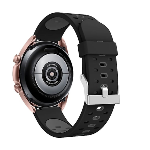 För Samsung Galaxy Watch 3 45mm Silikon med tre rader Black Red