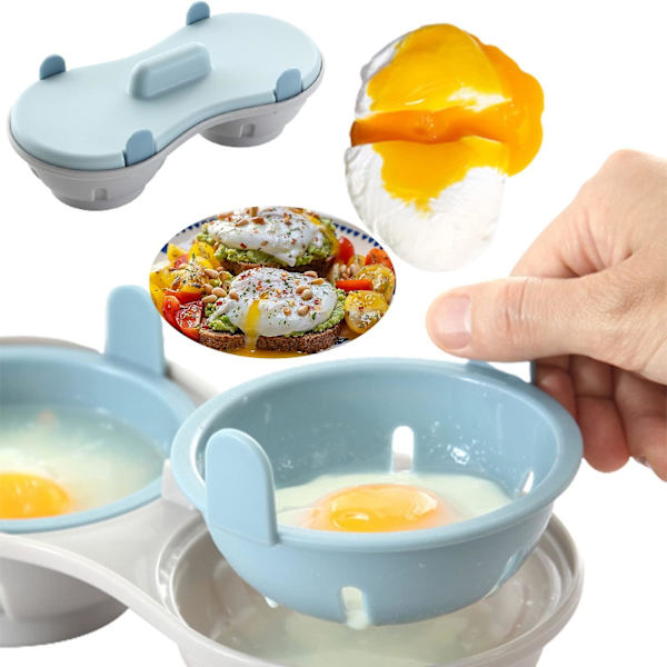 Microwave Egg Poacher,dubbel Egg Poacher för mikrovågsugn,