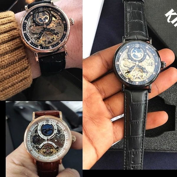 Skeleton Mechanical Automatic Watch, Tourbillon Sport för män