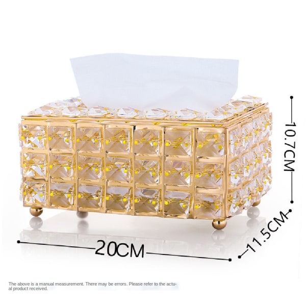 Crystal Tissue Box, nordisk stil för vardagsrum Lämplig Silver