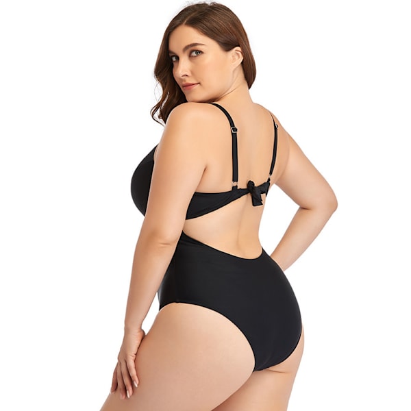Europeiska och amerikanska Plus Size Baddräkt Dam, One Piece Wine red XL
