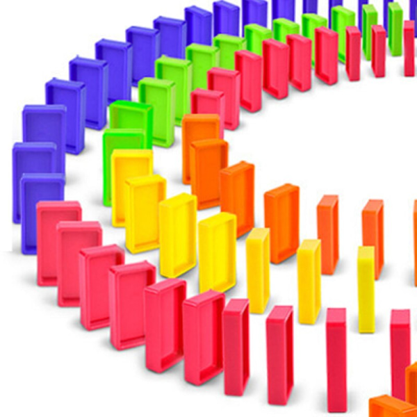 Domino Game 63st Tren Dominos Block Färgade Domino Tåg