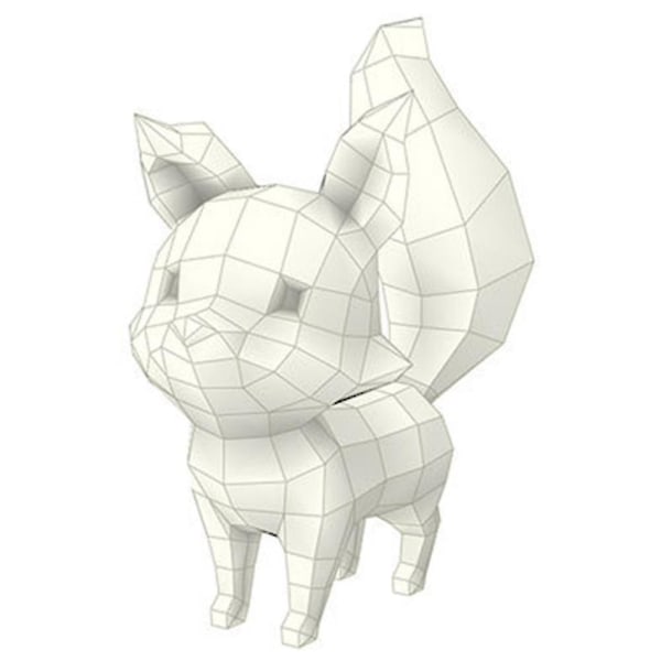 Söta Fox Animal Paper Models 3D Pussel DIY Art Paper