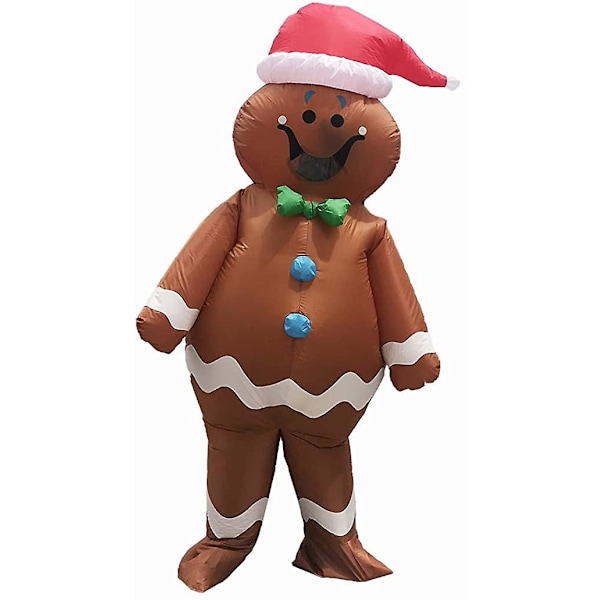 Jul Pepparkakor Uppblåsbar Dräkt För Vuxen