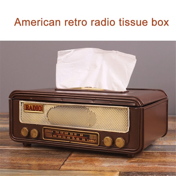 Retro Radio Shape Tissue Paper Box Servettförvaringsbox