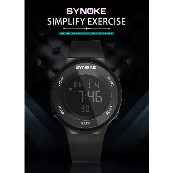 SYNOKE 9199 Mode Män Watch Luminous Date Week Display